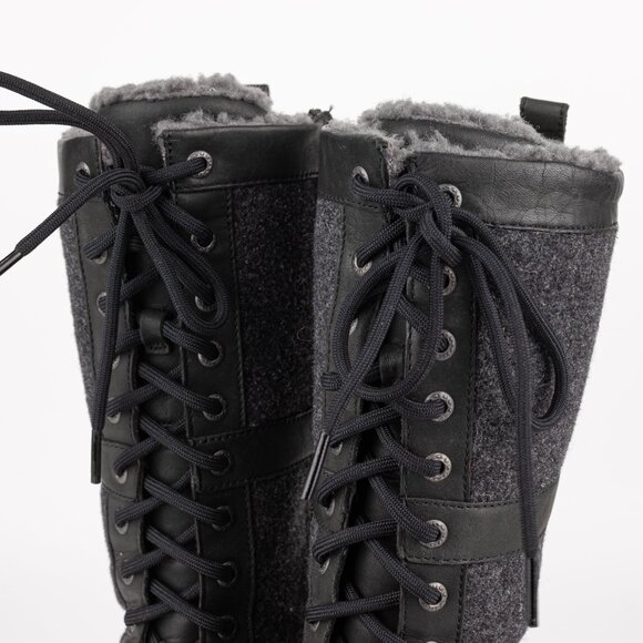 UGG Elvia Waterproof Leather & Wool Lace Up Winter Boots Women's 7 - Picture 12 of 13